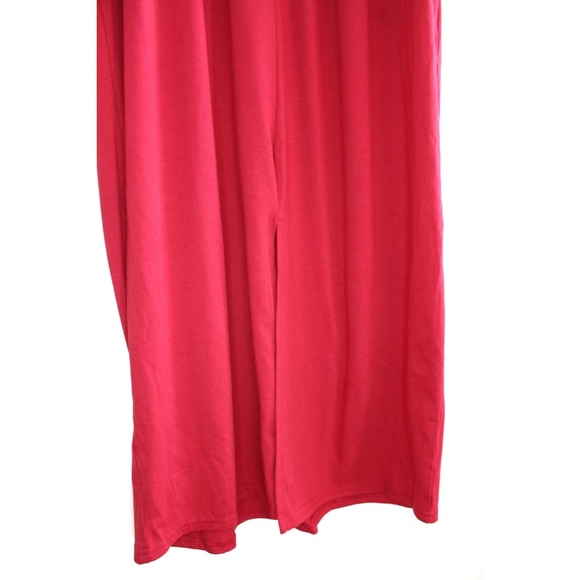 Red Cinched Waist T Shirt Dress Large Preowned - Picture 5 of 8